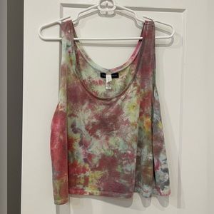 Tie dyed cropped tank by fugitive nature xl